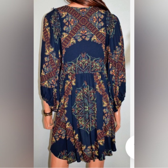 Free People Blue and Orange Asymmetrical Tunic - Picture 2 of 10